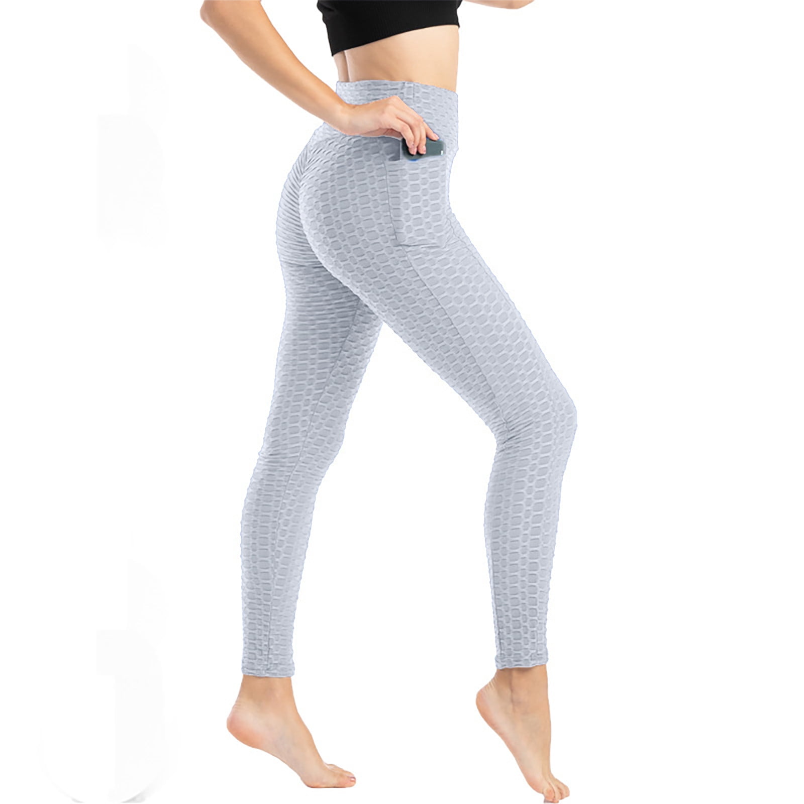 Gubotare Yoga Pants For Women With Pockets Leggings for Women-No  See-Through High Waisted Tummy Control Yoga Pants Workout Running  Legging,White M 