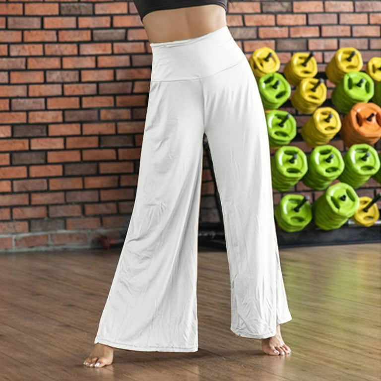 Gubotare Yoga Pants For Women Women's Casual Yoga Pants V Crossover High  Waisted Flare Workout Pants Leggings,White XXL
