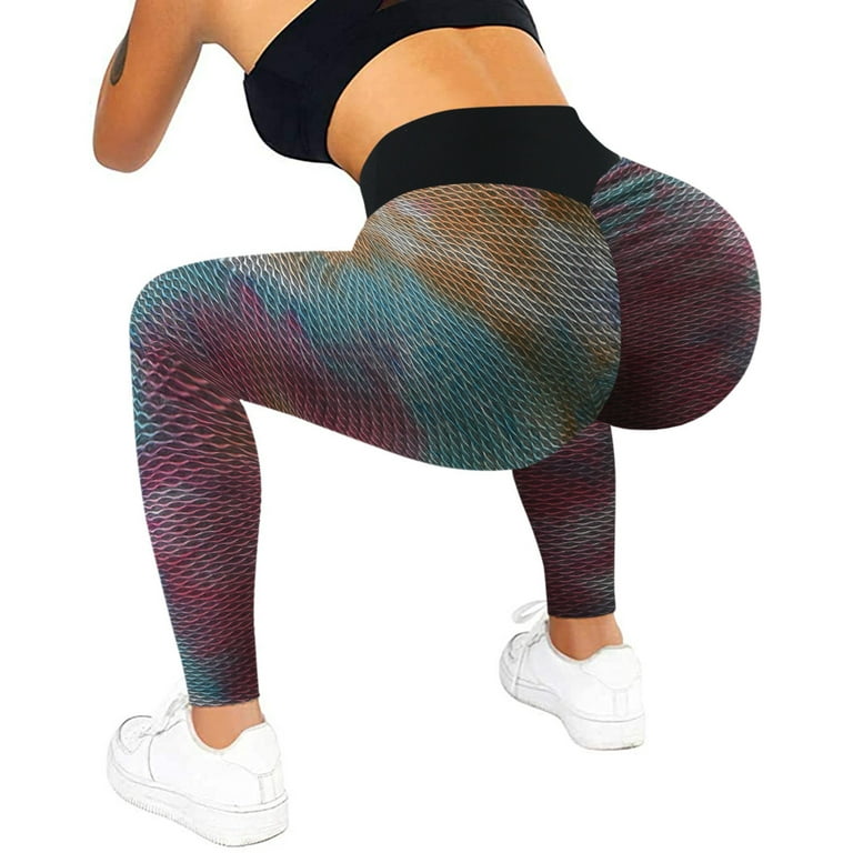 Plus Size Women's Plaid Printed Flare Leggings With Butt Lift Design,  Suitable For Yoga, Fitness, And Casual Wear