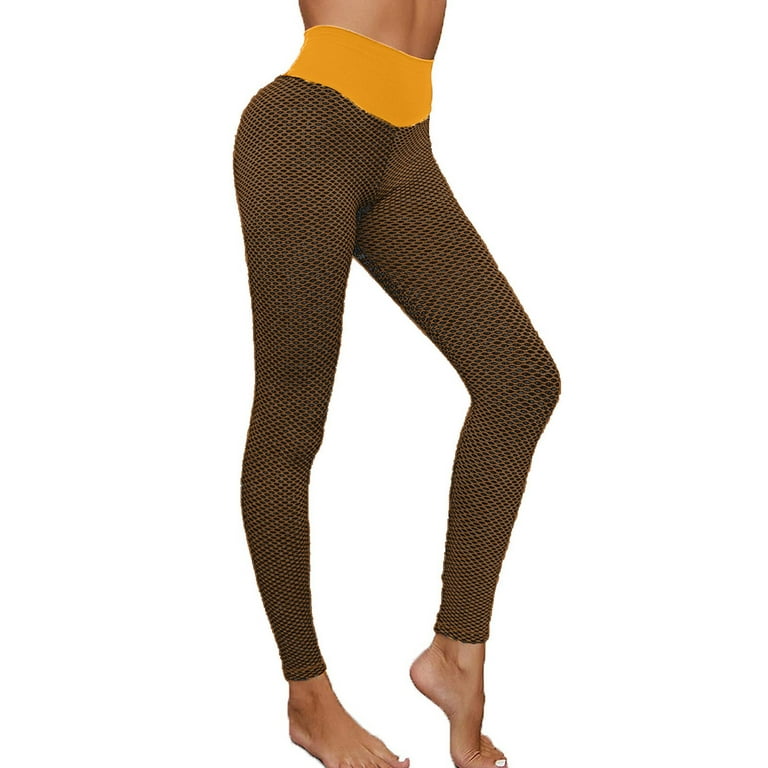 Gubotare Yoga Pants High Waisted Yoga Pants with Pockets for Women 4-Way  Stretch Soft Running Workout Leggings Yoga Pants,Orange XL