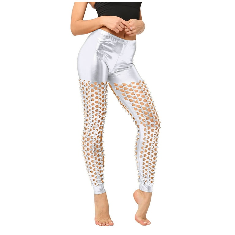 Gubotare Yoga Pants Leggings with Pockets for Women(Reg & Plus Size) - High  Waist Tummy Control Yoga Pants with Pockets for Workout,Silver One Size 