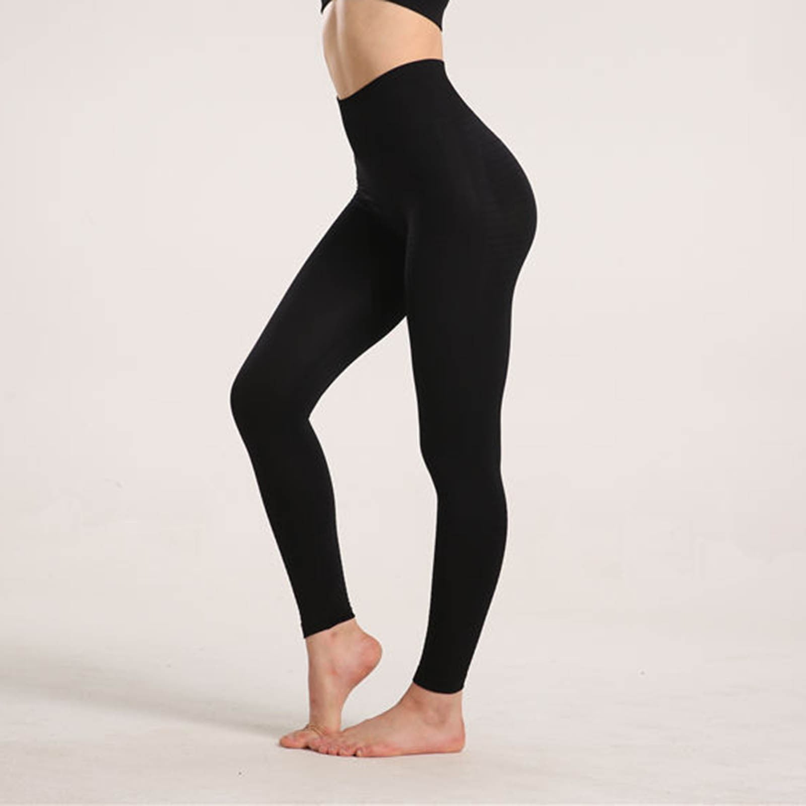 Gubotare Yoga Pants Women's Plus Size Stretch Cotton Fold Over Waist Flare  Leg Yoga Pants,Black S 