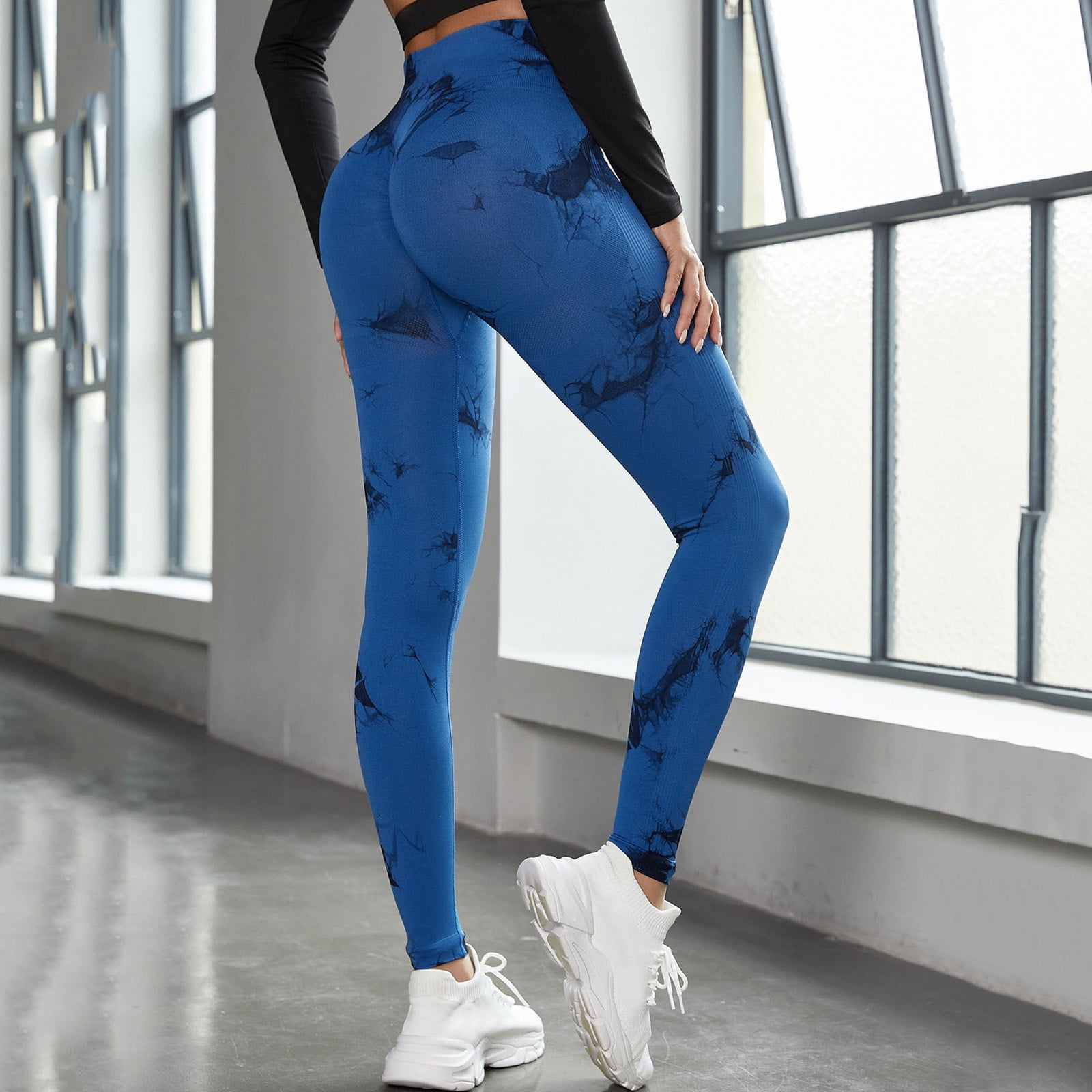 Gubotare Yoga Pants Womens Leggings-No See-Through High Waisted Tummy  Control Yoga Pants Workout Running Legging,Blue L