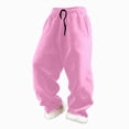 thumbnail image 1 of Gubotare Youth Baggy Sweatpants Boy's Wide Leg Sweatpants Baggy Pants Athletic Sweat Pants Joggers Size 11-12 (Pink,11-12 Years), 1 of 1