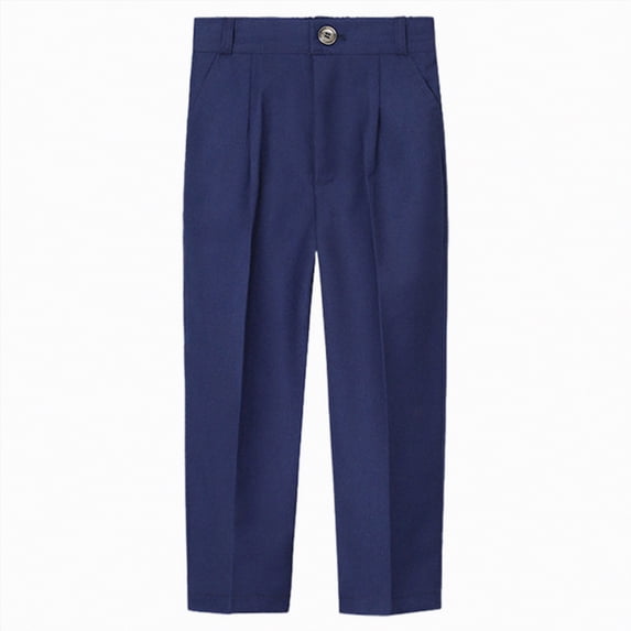 Gubotare Youth Boys Golf Pants Boys' Elastic Waist Chino Pants - Stretch Pull-On Twill Uniform Pants for Kids & Youth Size 9-10 (Blue,9-10 Years)