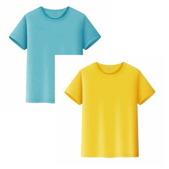 Gubotare Youth Boys Quick Dry Athletic T Shirts for Boys Girls Sports Undershirt 2 Pack Toddler Youth Teen Sizes 2T 3T 4T 5T 6T 7-14 Years (Yellow&LightBlue,7-8 Years)