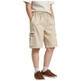 thumbnail image 1 of Gubotare Youth Boys Shorts Boys Stretch Cargo Shorts Elastic Waist School Kids Twill Summer Short Size 7 (Khaki,7-8 Years), 1 of 5