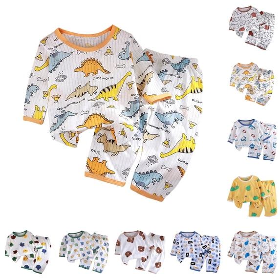 Gubotare Zen Snug-fit 2-Piece Pajamas 100% Organic Cotton Long Sleeve for Boys & Girls Light Green,Size 5-6 Years