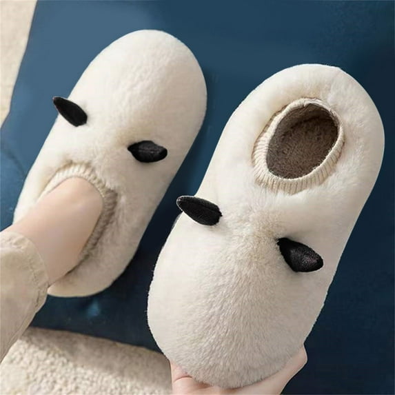 Gubotare winter slippers for Men Cross Band Slipper with Open Toe Design, Plush Upper, and Indoor/Outdoor Sole, Available in Men's,White 8