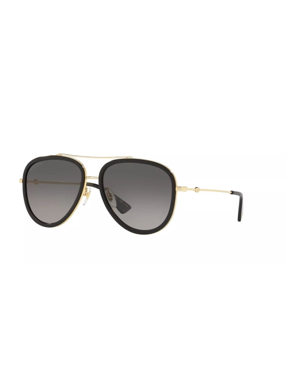 0062S 001 Pilot Sunglasses Black Gold Frame Grey Lens