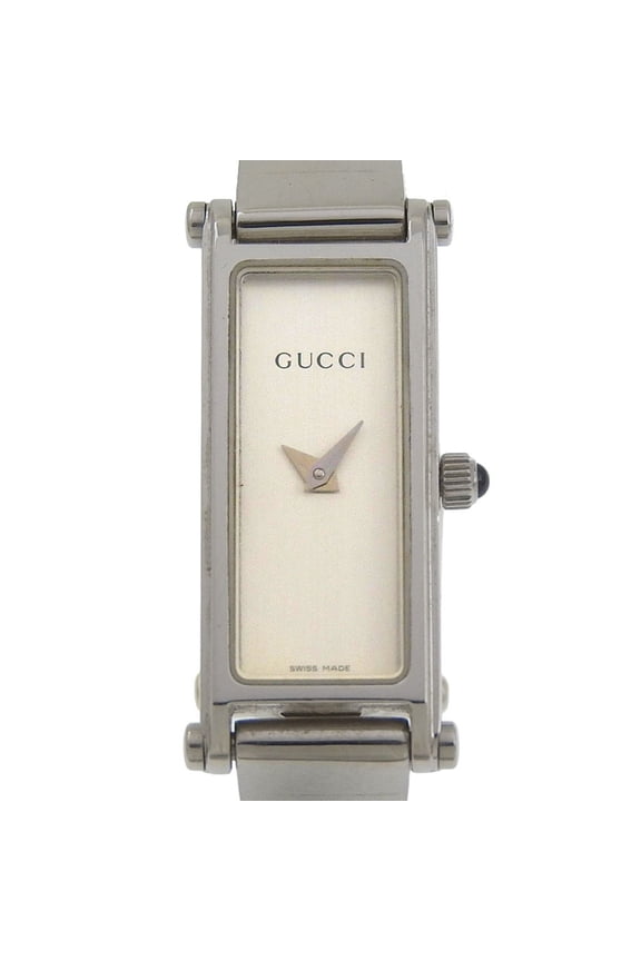 Pre-Owned Gucci 1500L Stainless Steel Quartz Analog Watch with Silver Dial for Women