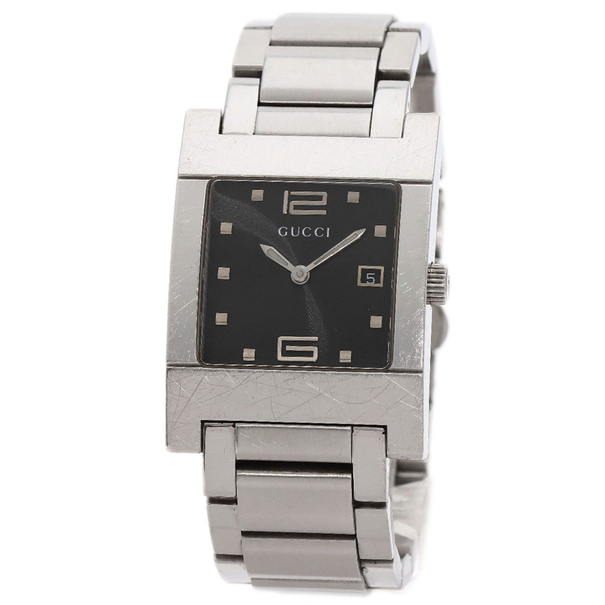 Pre-Owned Gucci 7700M Square Face Watch Stainless Steel SS Men's GUCCI (Fair)