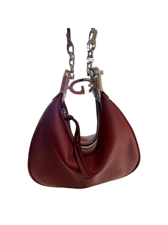 Attach Small Shoulder Bag Burgundy Leather New