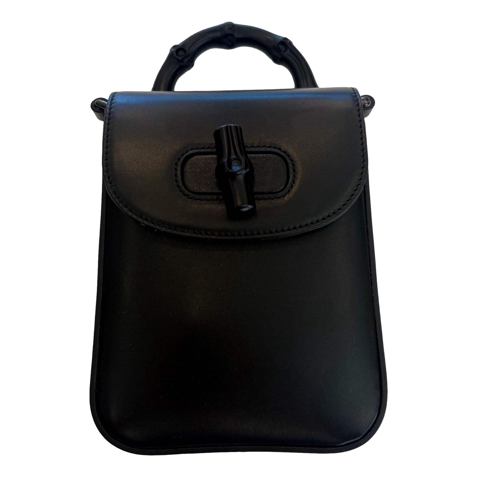 Gucci Leather Top Handle Mini Handbag, Black