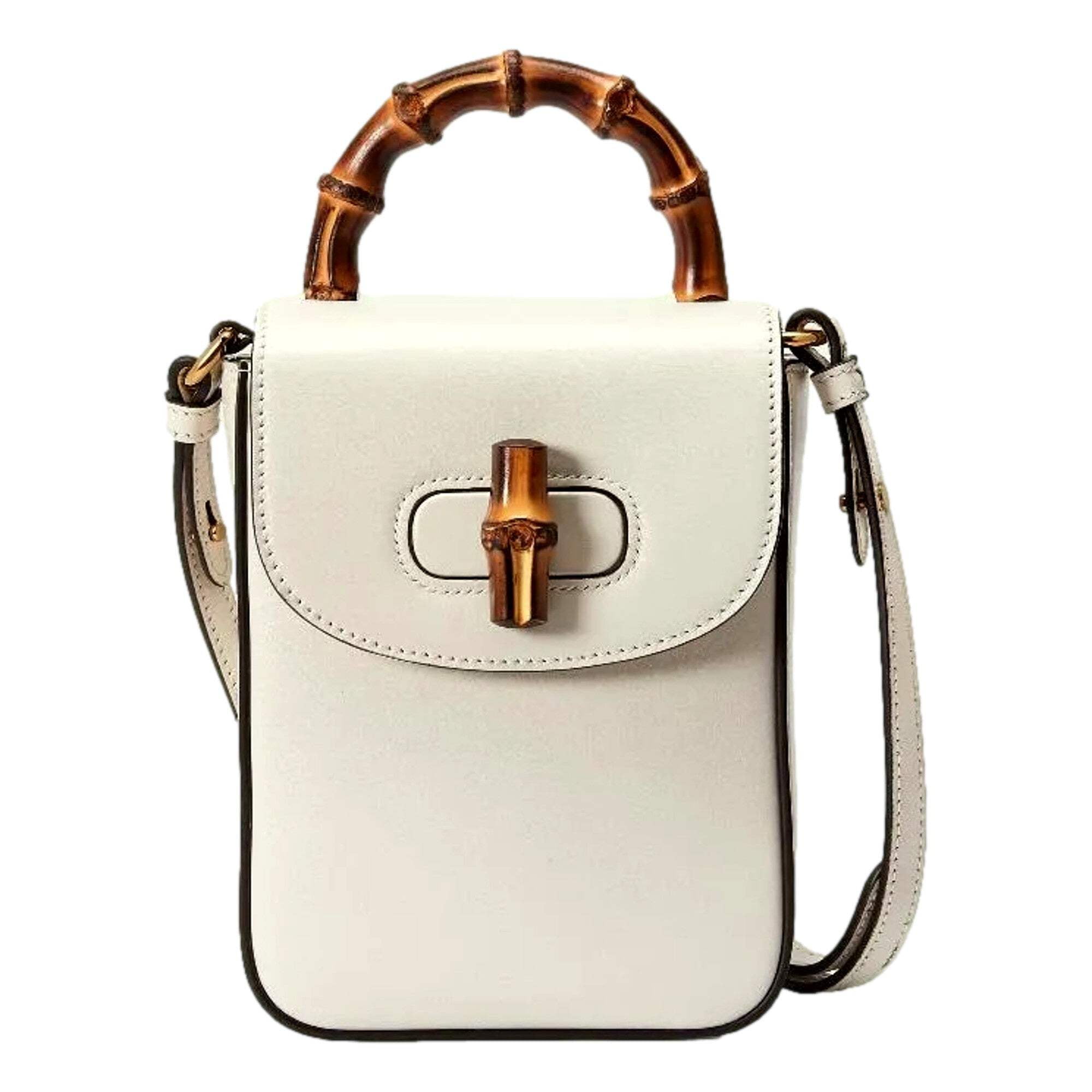 バッグ GUCCI BAMBOO HANDLE LEATHER HAND BAG 64799 auth GUCCI black leather BAMBOO HANDLE Hobo Shoulder
