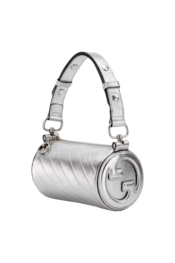 Blondie Mini Shoulder Bag in Metallic Silver Leather
