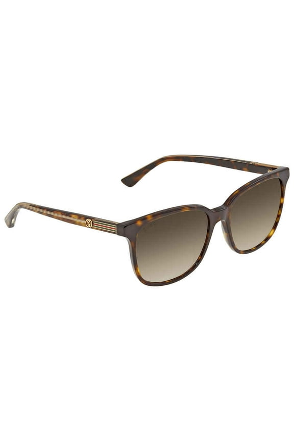 GG0376S 002 Rectangular Havana Crystal Hava Brown 54 mm Women's Sunglasses