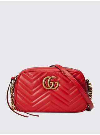 Gucci Red/Beige GG Canvas and Leather Charm Pochette Bag