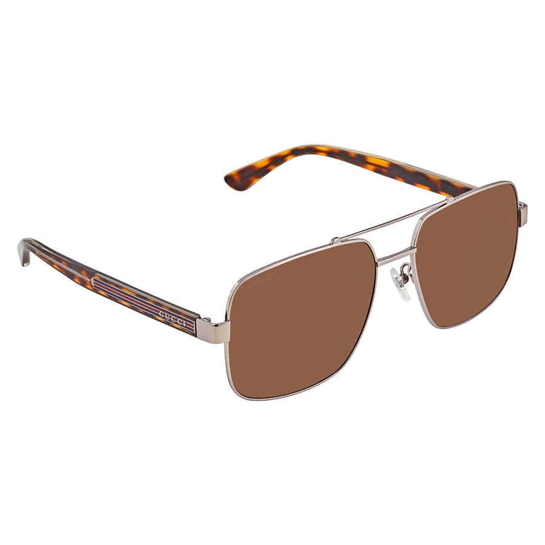 Gucci | New With Case Ruthenium Havana Brown 56 mm Square Sunglasses Gucci Web GG0695SA 003 Sunglasses Men main image 3