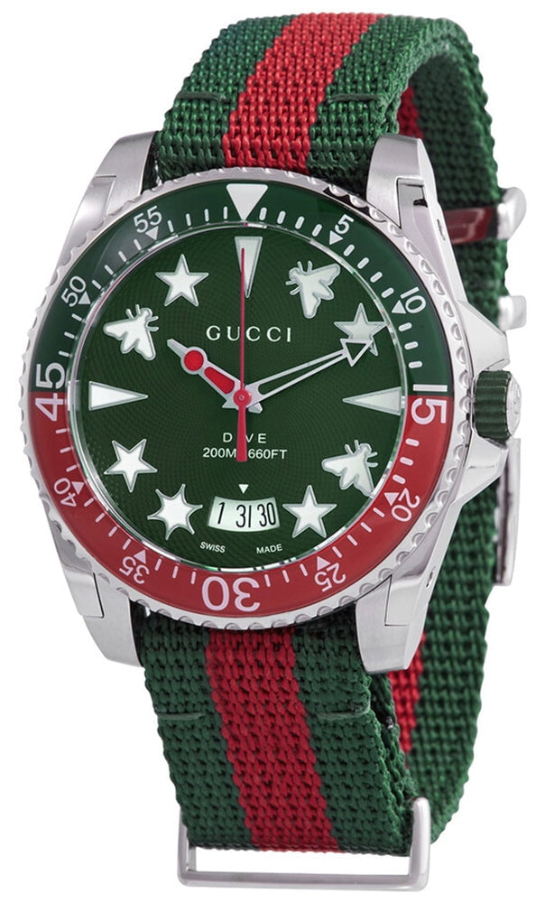 T*e様 完全ジャンク品　Gucci アナログ時計 グリーン/レッド グッチ GUCCI 時計 Gタイムレス クォーツ レッド レディース