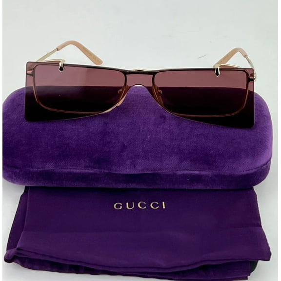 Gucci Flip-Up Sunglasses Rectangle Red Gold frames GG0363S 002 56