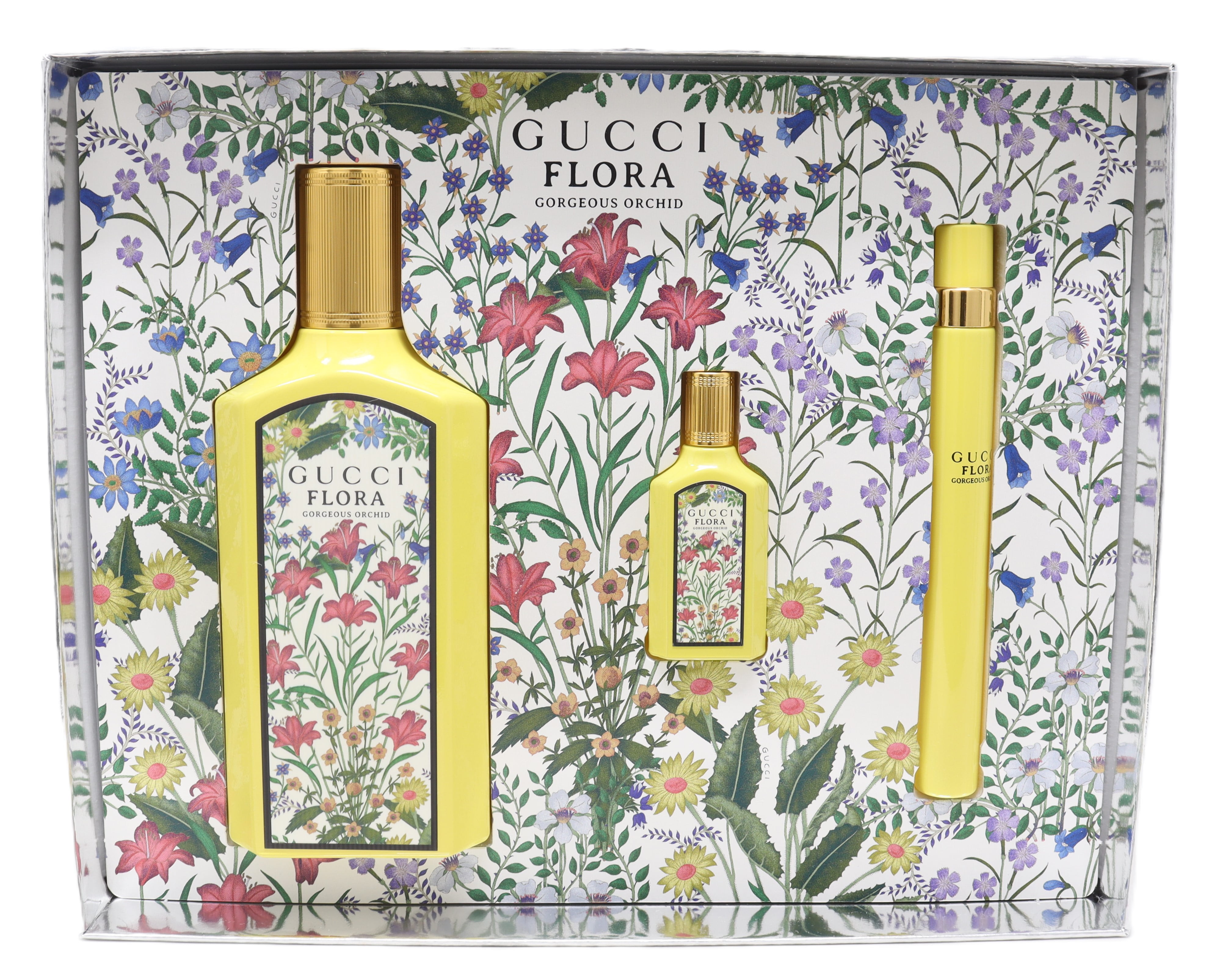 GUCCI FLORA ギフトボックスセット Gucci Flora Gorgeous Orchid 3 Pc EDP Gift Set for Women - Walmart.com