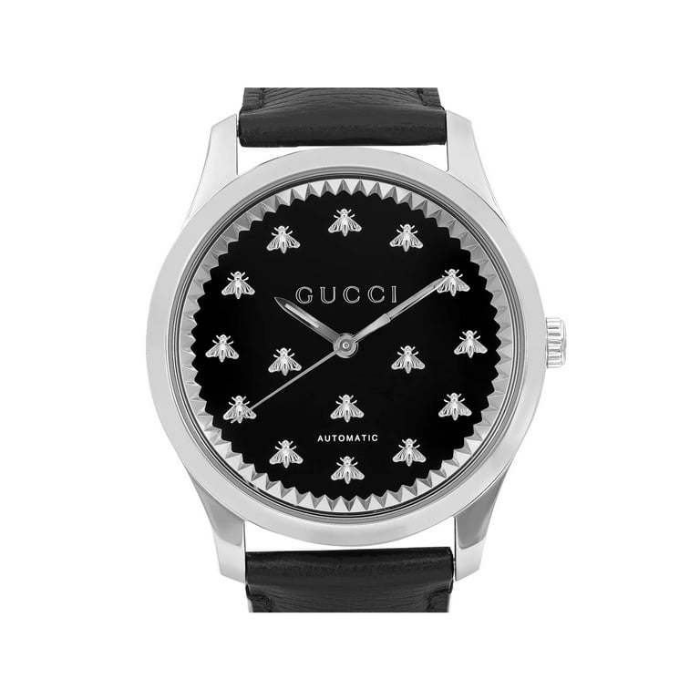 Gucci Men's Ya126286 'G-Timeless' Black Leather Watch