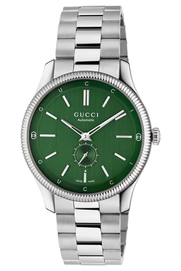G-Timeless Automatic Stainless Steel Green Dial Mens Watch YA126397