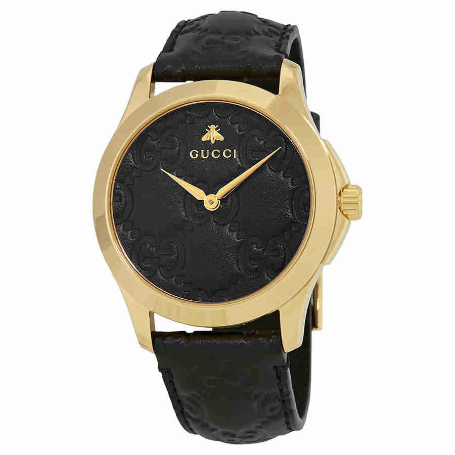 Gucci G-Timeless Black GG Dial Women\'s Quartz Watch YA1264034 GUCCI G-Timeless 38MM Black GG Dial Quartz SS Unisex Watch  main image 3