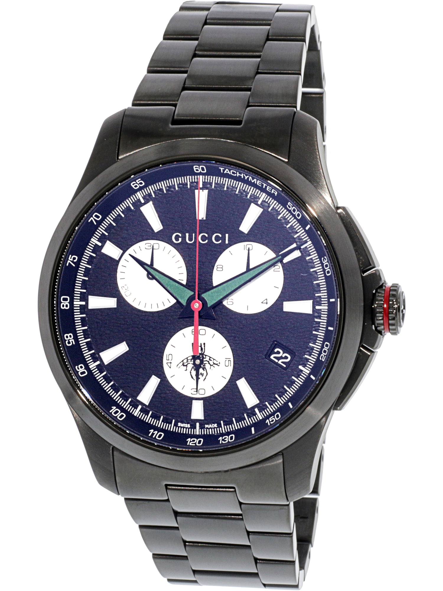 Gucci G-Timeless Black Stainless Steel Chronograph Mens Watch