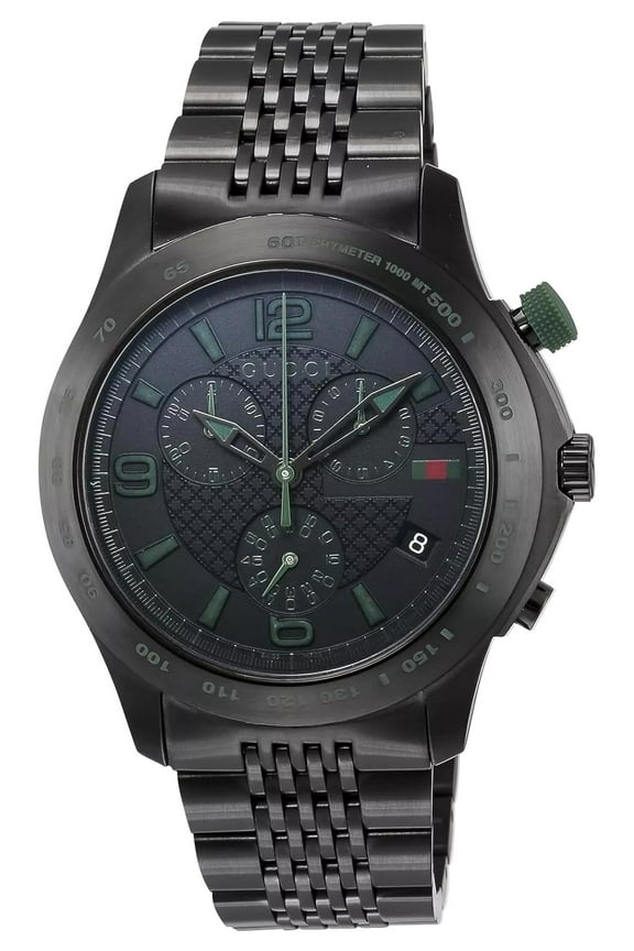 G-Timeless Chronograph Black PVD Steel Black Dial Date Quartz Mens Watch YA126225A