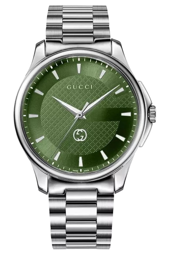 G-Timeless Stainless Steel Green Dial Quartz Mens Watch YA126369