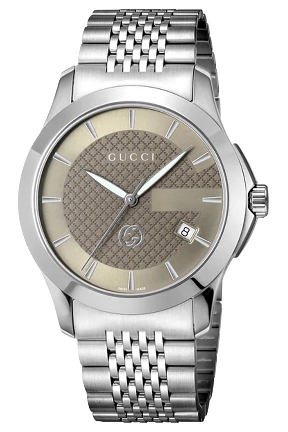 G-Timeless Stainless Steel Taupe Dial Date Quartz Mens Watch YA1264107