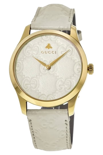 Gucci Watch Ivory Gold NEAR MINT] GUCCI 9000L Ivory Dial Gold Date 25mm Quartz  main image 4