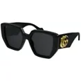 thumbnail image 1 of Gucci GG 0956S 003 Black Gold Cat Eye Grey Lens Oversized Sunglasses New 54mm, 1 of 5