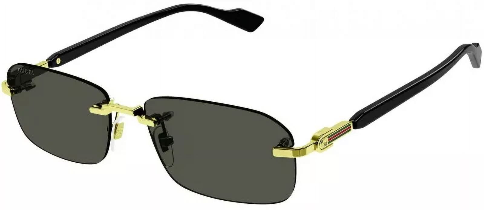 Gucci GG 1221S 001 Square Rimless Sunglasses Gold with Black Grey