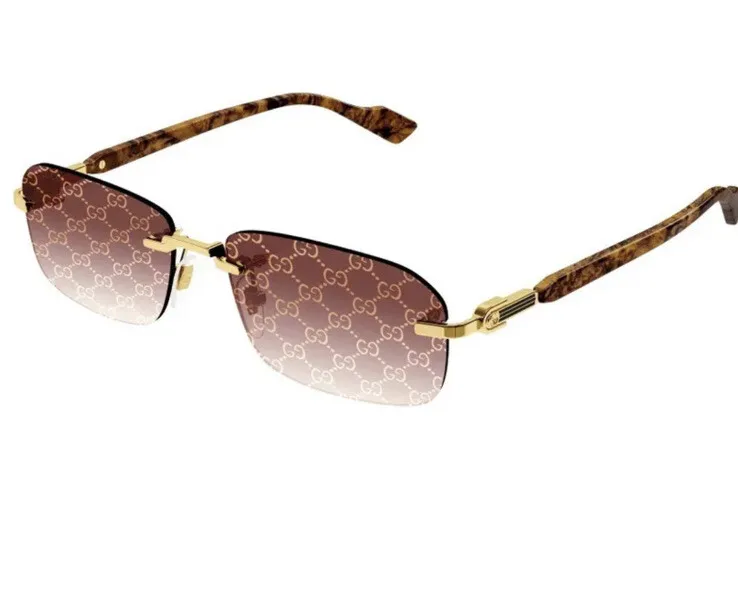 Gucci square rimless sunglasses best sale