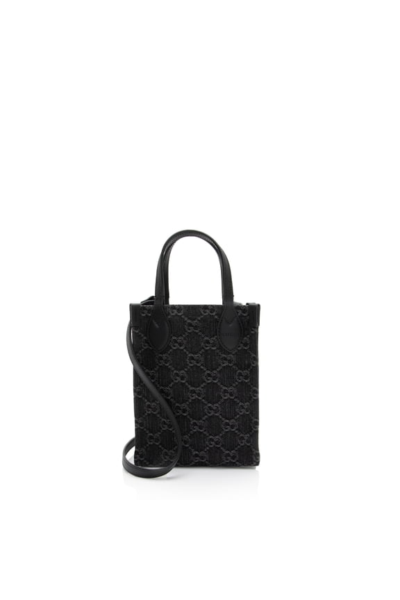 Pre-Owned Gucci GG Denim Ophidia Mini Tote