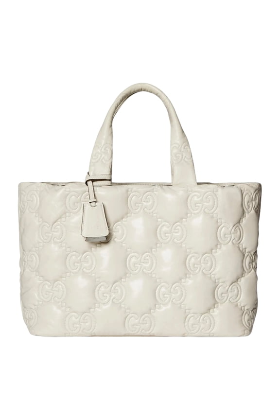 GG Guccissima Matelass Leather Cream White Tote Bag