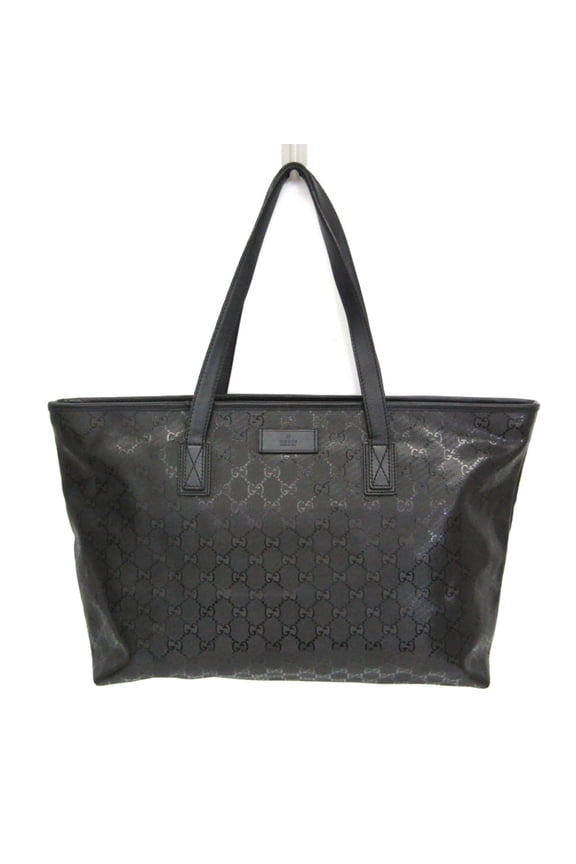 Pre-Owned Gucci GG Imprim 211137 Women's GG Imprim,Leather Handbag,Tote Bag Black
