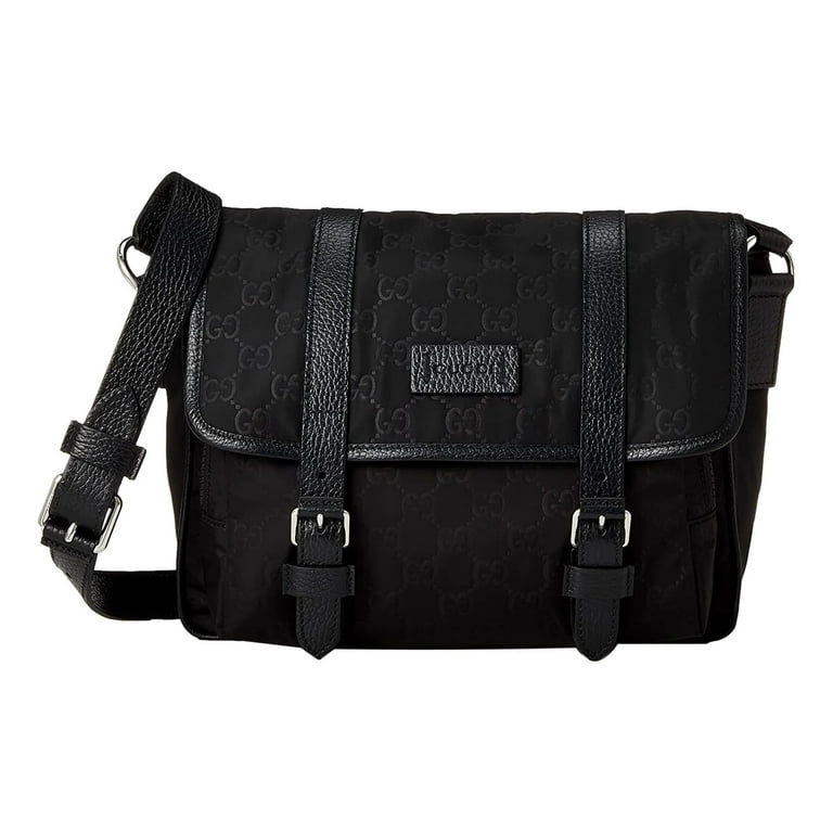 GUCCI ブラック メッセンジャーバッグ　GGナイロン 510335 Gucci GG Logo Black Nylon Small Messenger Bag 510335