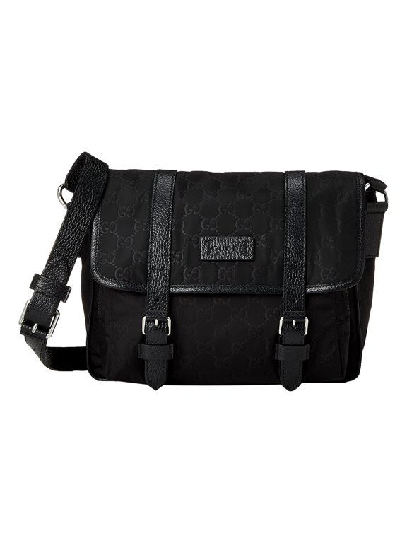 GG Logo Black Nylon Small Messenger Bag 510335