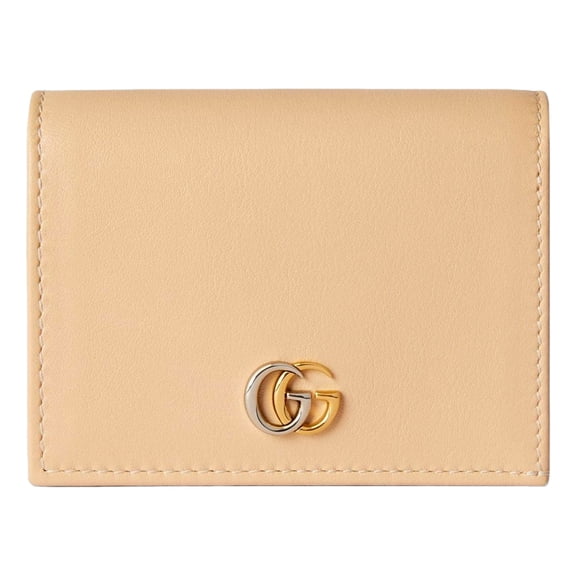 Gucci GG Marmont Leather Card Case Wallet, Light Beige