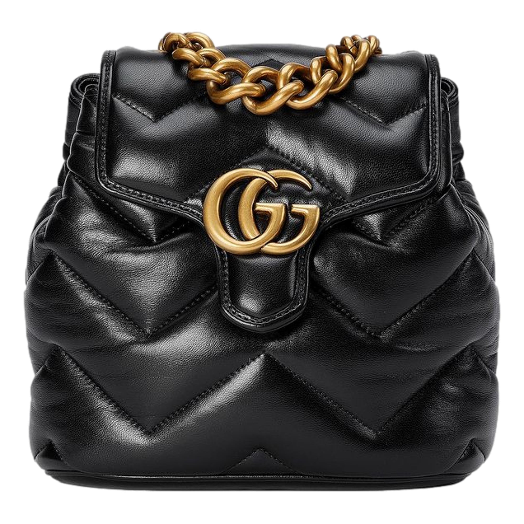 Gucci GG Marmont Matelassé Quilted Leather Black Backpack  display picture 1