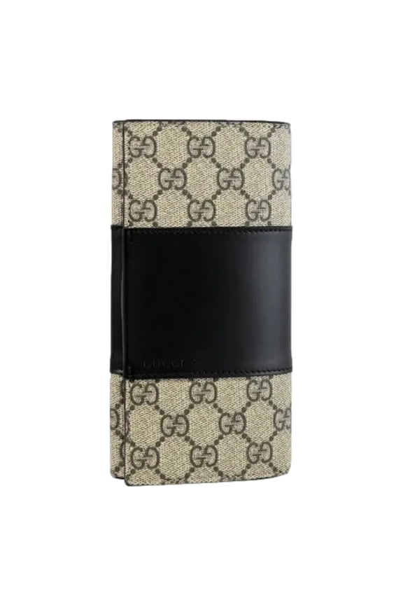 GG Supreme Canvas Leather Long Wallet Black Monogram New