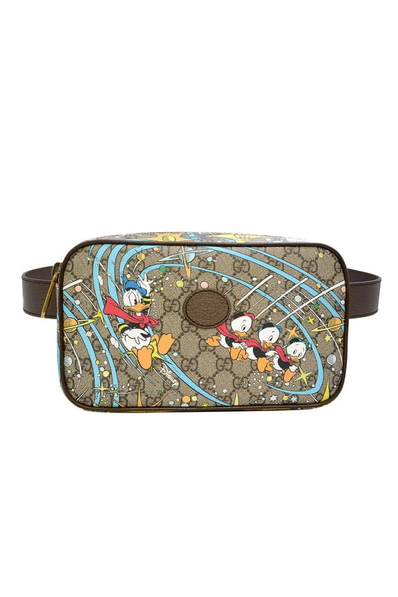 GG Supreme Donald Duck Disney x Gucci Leather Unisex Belt Bag With Logo