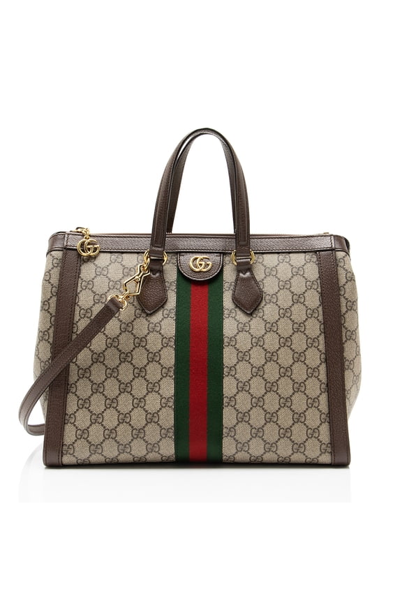 Pre-Owned Gucci GG Supreme Ophidia Large Zip Tote