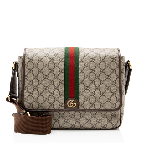 Pre-Owned Gucci GG Supreme Ophidia Medium Flap Messenger