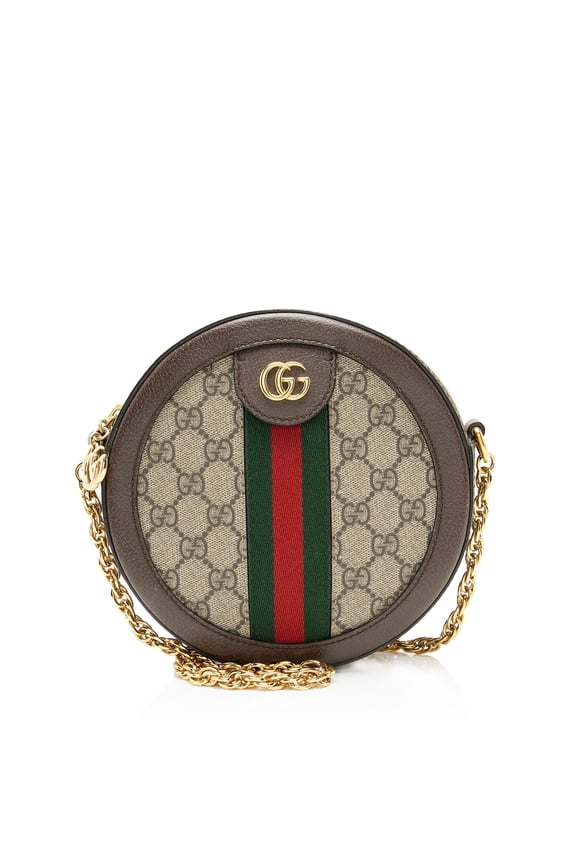 Pre-Owned Gucci GG Supreme Ophidia Round Mini Shoulder Bag
