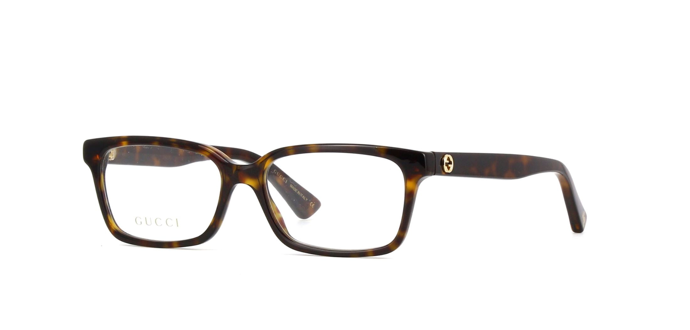 Gucci GG0168O 006 Eyeglasses Dark Havana Brown Frame 55mm